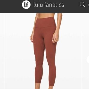 lululemo athletica Lulu Fanatics Align 25 High-Rise Rust Brown Leggings Sz 2